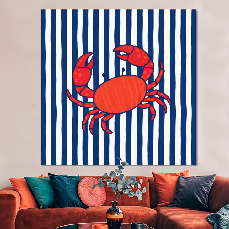 Forex - Krab - Strepen - Zeeleven - Illustratie - Rood — 3