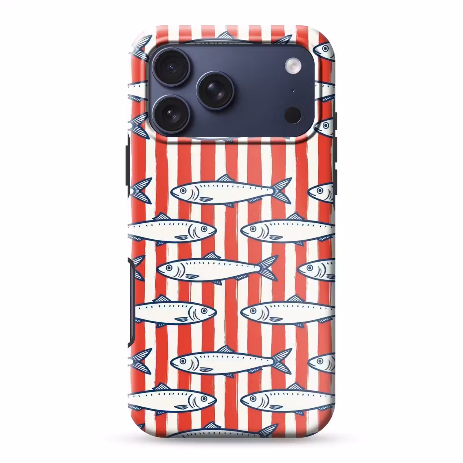 Telefoonhoesje Toughcase - Vis - Patroon - Strepen - Illustratie - Rood — 1