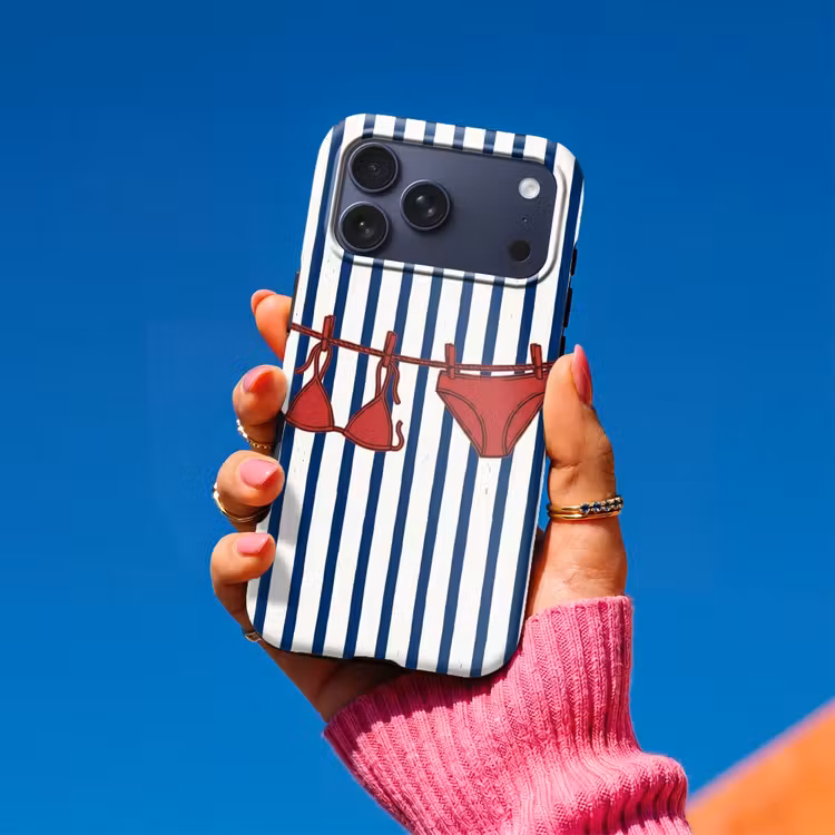 Telefoonhoesje Toughcase - Badkleding - Waslijn - Zomer - Illustratie - Rood — 2