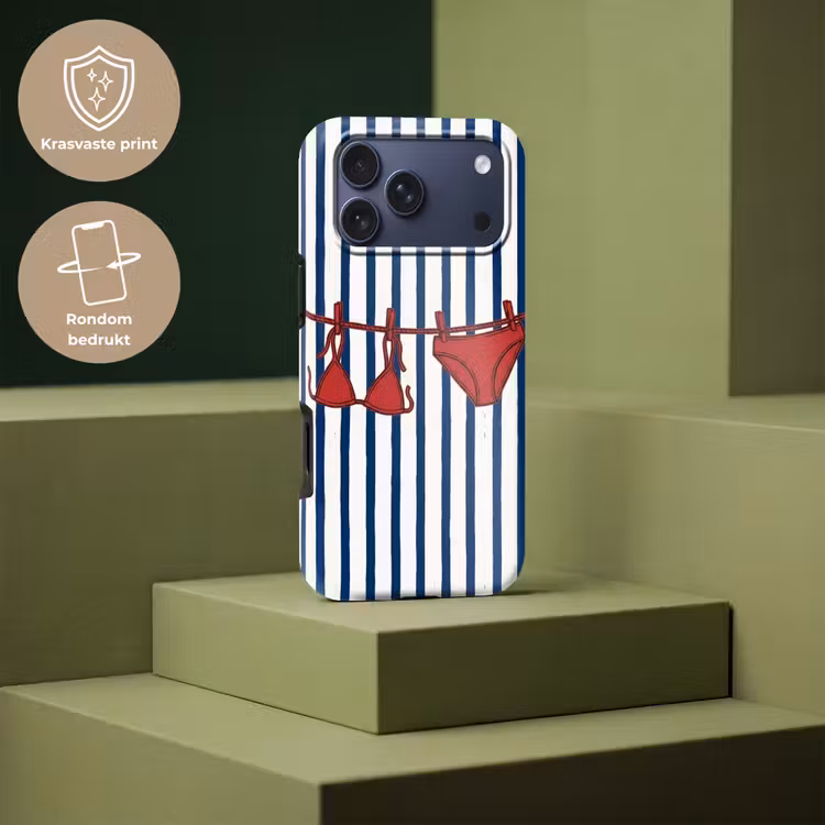 Telefoonhoesje Toughcase - Badkleding - Waslijn - Zomer - Illustratie - Rood — 7