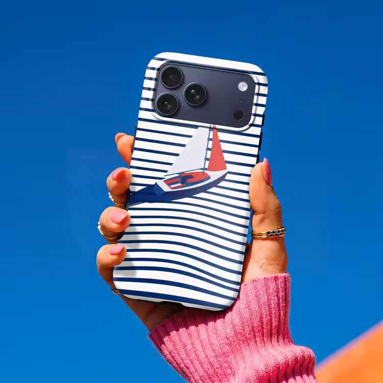 Telefoonhoesje Toughcase - Boot - Water - Abstract - Blauw — 2