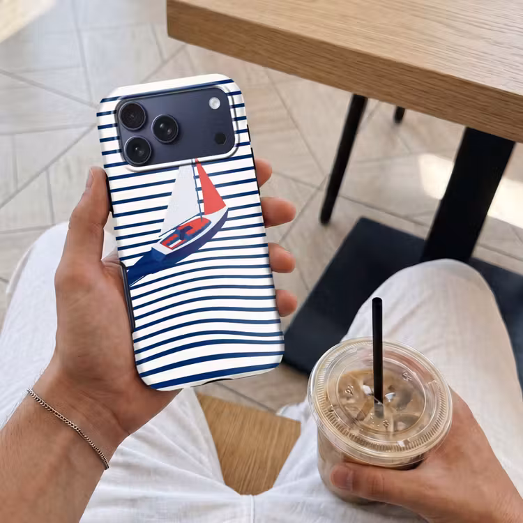 Telefoonhoesje Toughcase - Boot - Water - Abstract - Blauw — 4