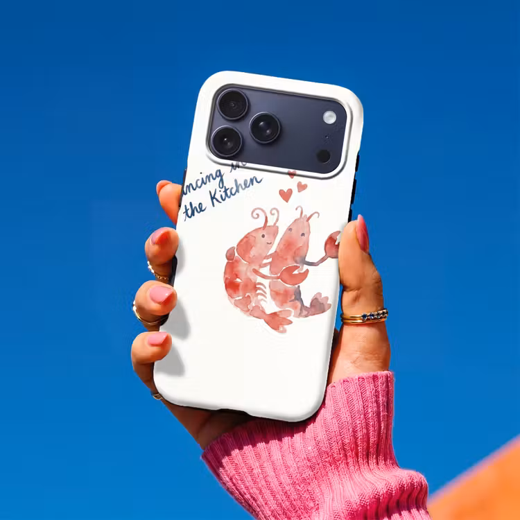 Telefoonhoesje Toughcase - Dier - Dans - Liefde - Waterverf - Rood — 2