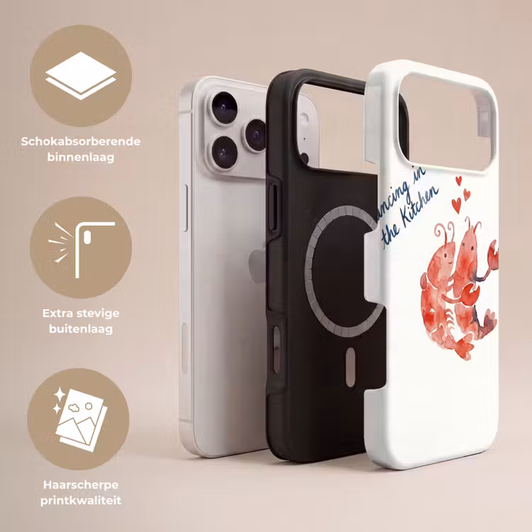 Telefoonhoesje Toughcase - Dier - Dans - Liefde - Waterverf - Rood — 3