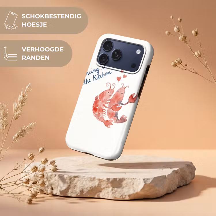 Telefoonhoesje Toughcase - Dier - Dans - Liefde - Waterverf - Rood — 5