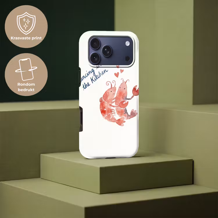 Telefoonhoesje Toughcase - Dier - Dans - Liefde - Waterverf - Rood — 7
