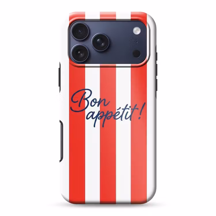 Telefoonhoesje Toughcase - Eten - Spreuk - Keuken - Grafisch - Rood-Wit — 1
