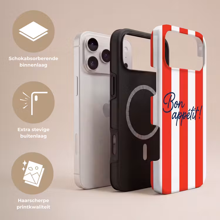 Telefoonhoesje Toughcase - Eten - Spreuk - Keuken - Grafisch - Rood-Wit — 3