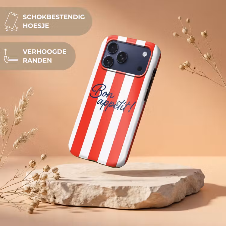 Telefoonhoesje Toughcase - Eten - Spreuk - Keuken - Grafisch - Rood-Wit — 5