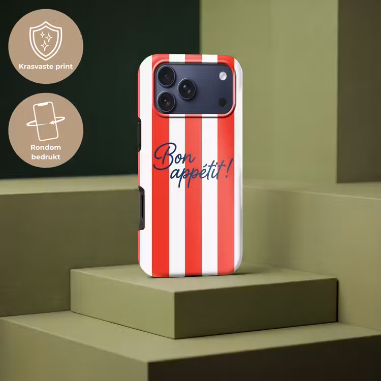Telefoonhoesje Toughcase - Eten - Spreuk - Keuken - Grafisch - Rood-Wit — 7