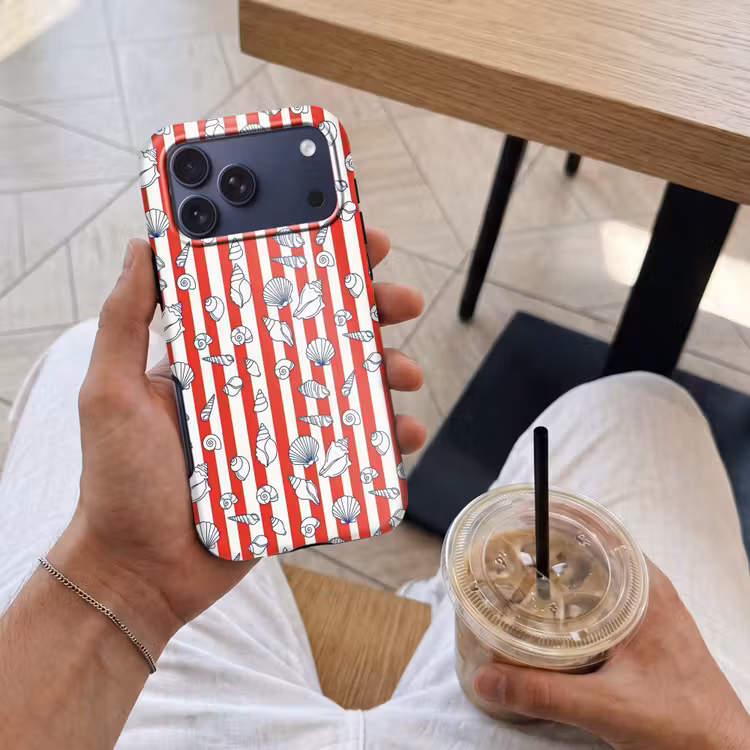 Telefoonhoesje Toughcase - Schelp - Zeedieren - Zomer - Illustratie - Rood - Blauw — 4