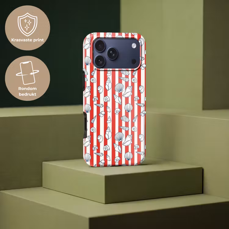 Telefoonhoesje Toughcase - Schelp - Zeedieren - Zomer - Illustratie - Rood - Blauw — 7