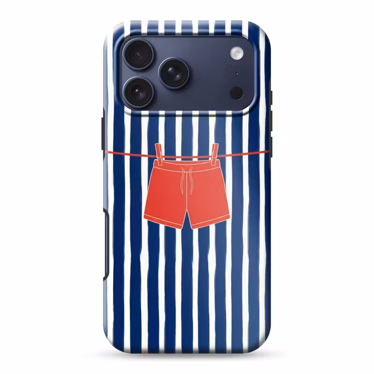 Telefoonhoesje Toughcase - Shorts - Waslijn - Zomer - Illustratie - Rood — 1