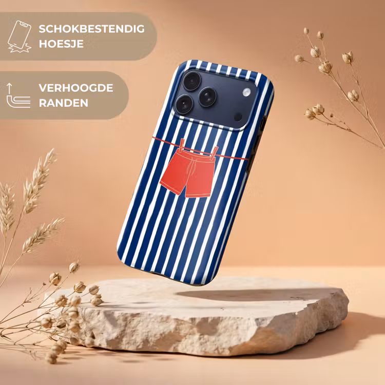 Telefoonhoesje Toughcase - Shorts - Waslijn - Zomer - Illustratie - Rood — 5