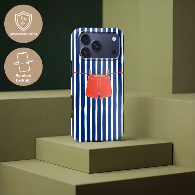 Telefoonhoesje Toughcase - Shorts - Waslijn - Zomer - Illustratie - Rood — 7