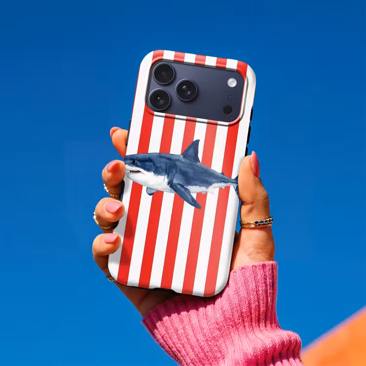 Telefoonhoesje Toughcase - Vis - Haai - Zee - Illustratie - Blauw — 2