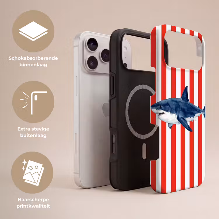 Telefoonhoesje Toughcase - Vis - Haai - Zee - Illustratie - Blauw — 3