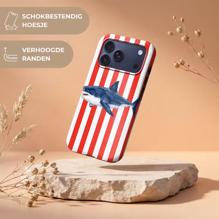 Telefoonhoesje Toughcase - Vis - Haai - Zee - Illustratie - Blauw — 5