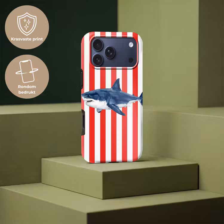 Telefoonhoesje Toughcase - Vis - Haai - Zee - Illustratie - Blauw — 7