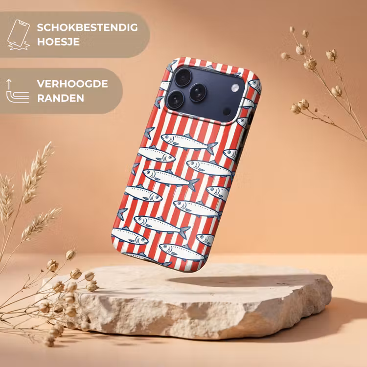 Telefoonhoesje Toughcase - Vis - Patroon - Strepen - Illustratie - Rood — 5