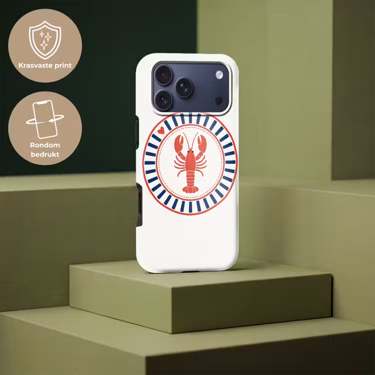 Telefoonhoesje Toughcase - Zeeleven - Kreeft - Embleem - Grafisch - Rood — 7