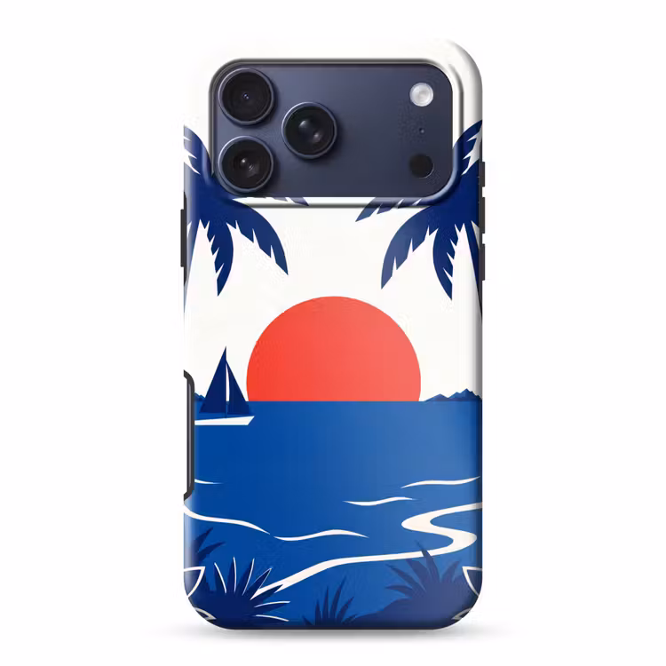 Telefoonhoesje Toughcase - Zonsondergang - Zee - Palmboom - Tropisch - Modern — 1