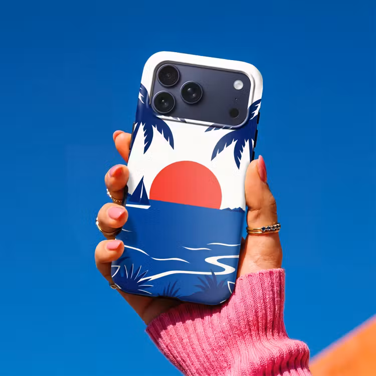 Telefoonhoesje Toughcase - Zonsondergang - Zee - Palmboom - Tropisch - Modern — 2