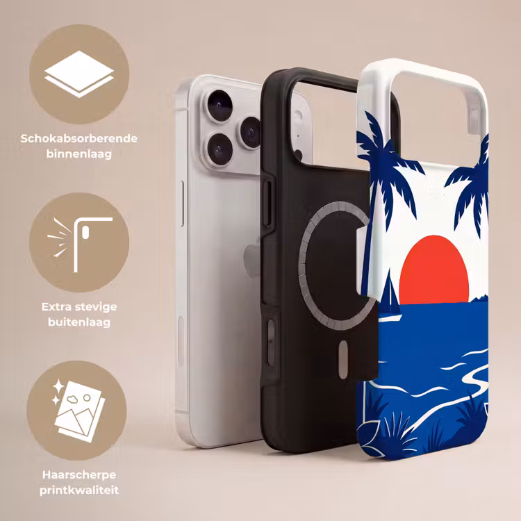 Telefoonhoesje Toughcase - Zonsondergang - Zee - Palmboom - Tropisch - Modern — 3