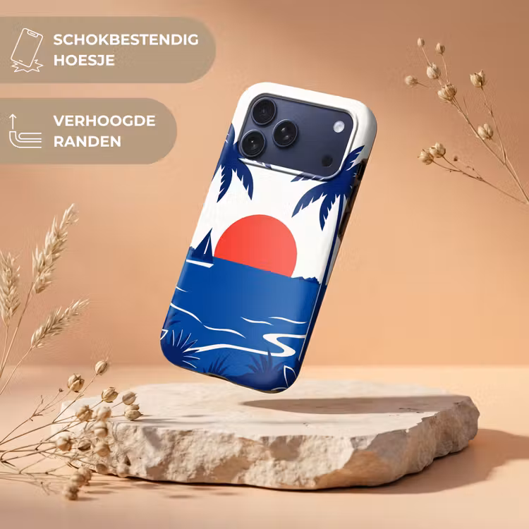 Telefoonhoesje Toughcase - Zonsondergang - Zee - Palmboom - Tropisch - Modern — 5