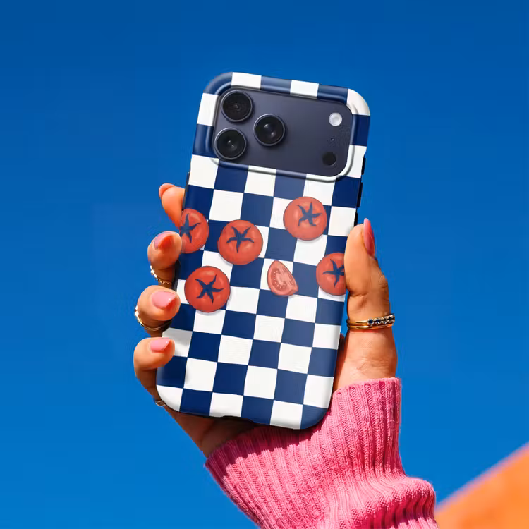 Telefoonhoesje Toughcase - Eten - Tomaten - Keuken - Illustratie - Rood-Blauw — 2