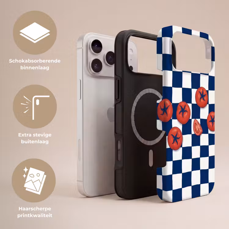 Telefoonhoesje Toughcase - Eten - Tomaten - Keuken - Illustratie - Rood-Blauw — 3