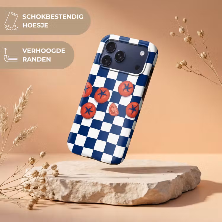 Telefoonhoesje Toughcase - Eten - Tomaten - Keuken - Illustratie - Rood-Blauw — 5