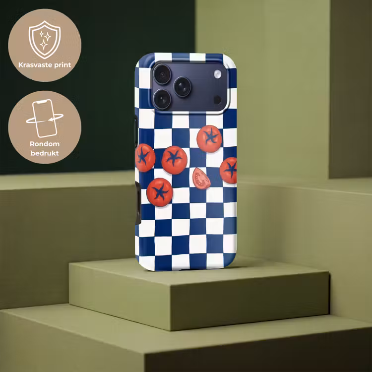 Telefoonhoesje Toughcase - Eten - Tomaten - Keuken - Illustratie - Rood-Blauw — 7