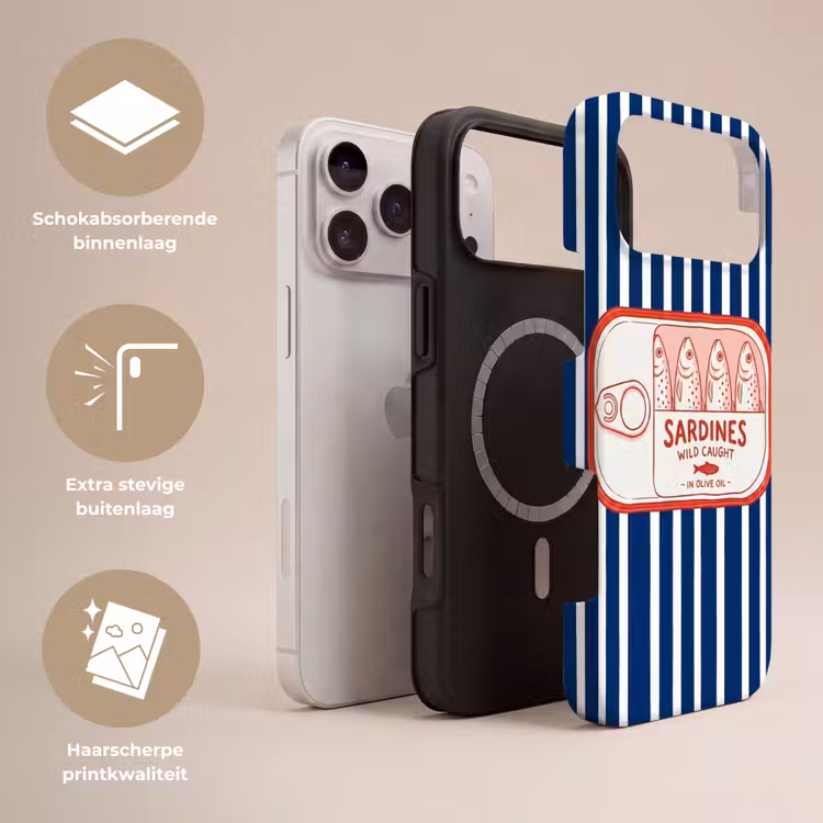 Telefoonhoesje Toughcase - Eten - Vis - Blik - Illustratie - Rood — 3