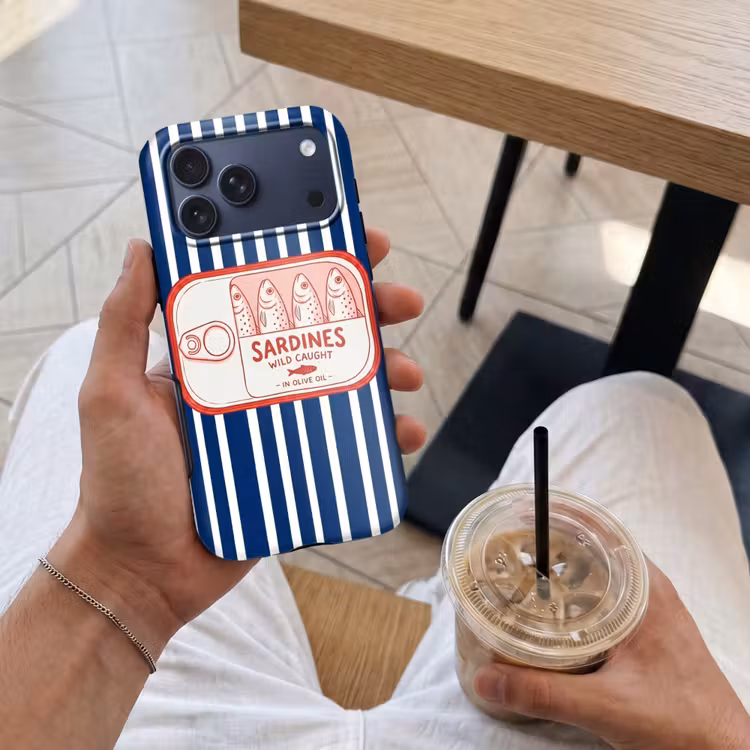 Telefoonhoesje Toughcase - Eten - Vis - Blik - Illustratie - Rood — 4