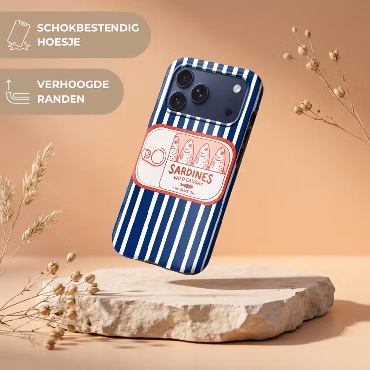 Telefoonhoesje Toughcase - Eten - Vis - Blik - Illustratie - Rood — 5