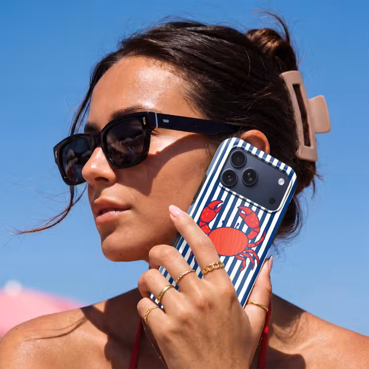 Telefoonhoesje Toughcase - Krab - Strepen - Zeeleven - Illustratie - Rood — 6