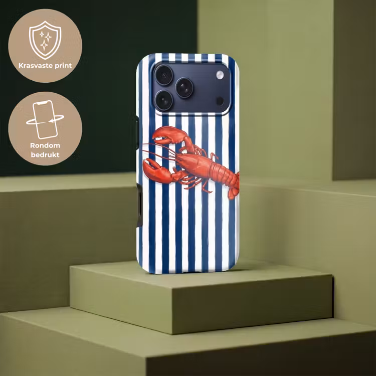 Telefoonhoesje Toughcase - Schaaldier - Kreeft - Marine - Illustratie - Rood — 7