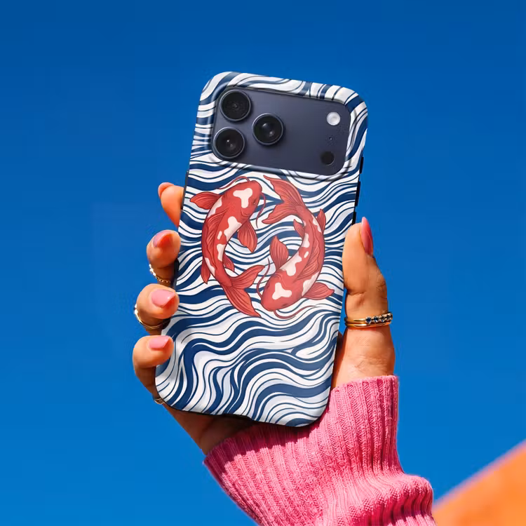 Telefoonhoesje Toughcase - Vis - Water - Natuur - Illustratie - Rood — 2