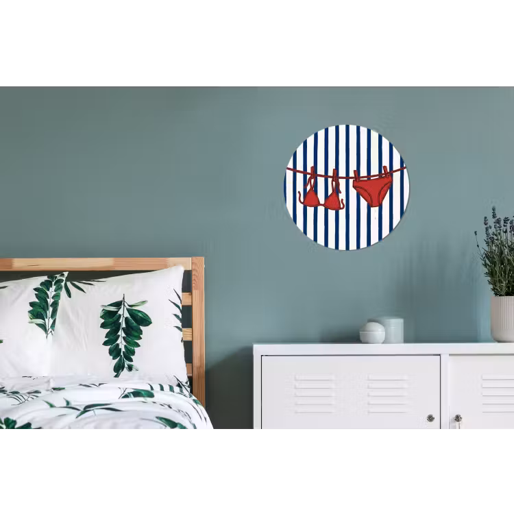 Wandcirkel - Aluminium - Badkleding - Waslijn - Zomer - Illustratie - Rood — 4