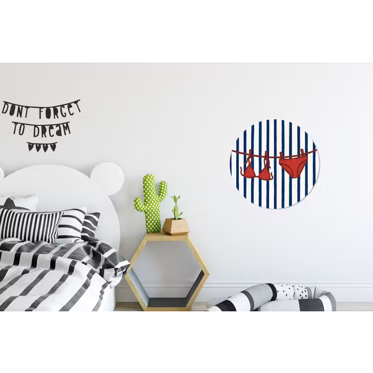 Wandcirkel - Aluminium - Badkleding - Waslijn - Zomer - Illustratie - Rood — 5