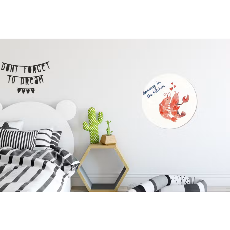 Wandcirkel - Aluminium - Dier - Dans - Liefde - Waterverf - Rood — 5