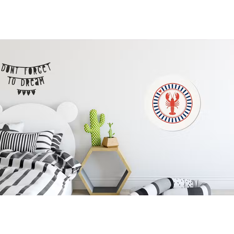 Wandcirkel - Aluminium - Zeeleven - Kreeft - Embleem - Grafisch - Rood — 5