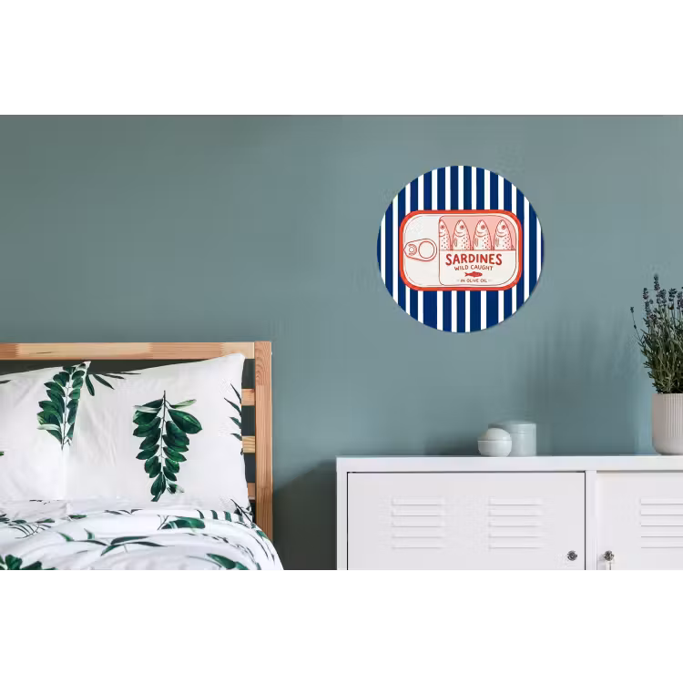 Wandcirkel - Aluminium - Eten - Vis - Blik - Illustratie - Rood — 4