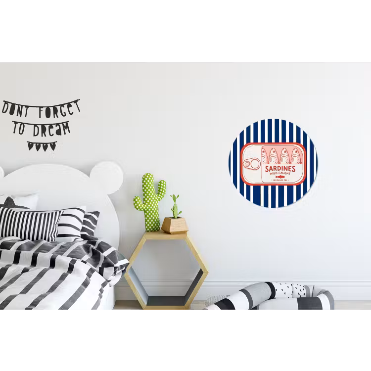 Wandcirkel - Aluminium - Eten - Vis - Blik - Illustratie - Rood — 5