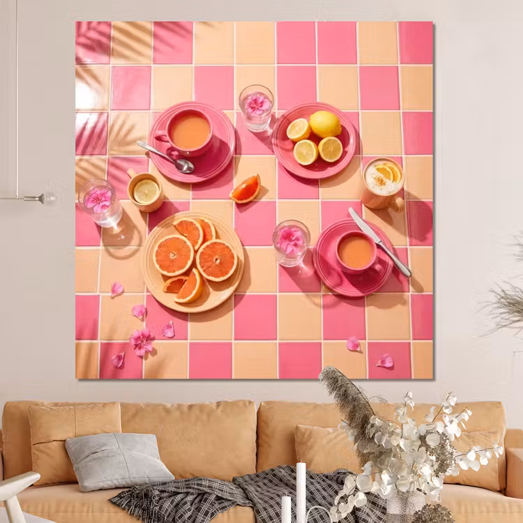 Forex - Eten - Citrusvruchten - Stillevens - Roze - Oranje — 4