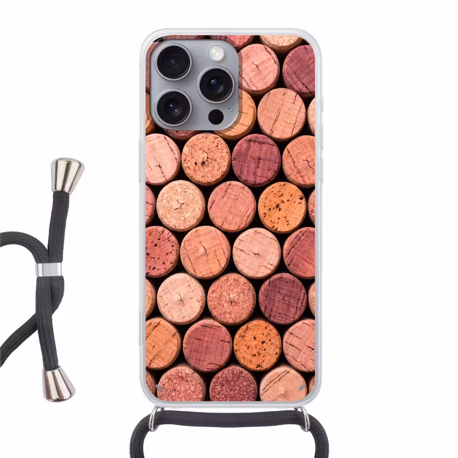 Telefoonhoesje met koord - Kurk - Patroon - Abstract - Modern - Rood — 1