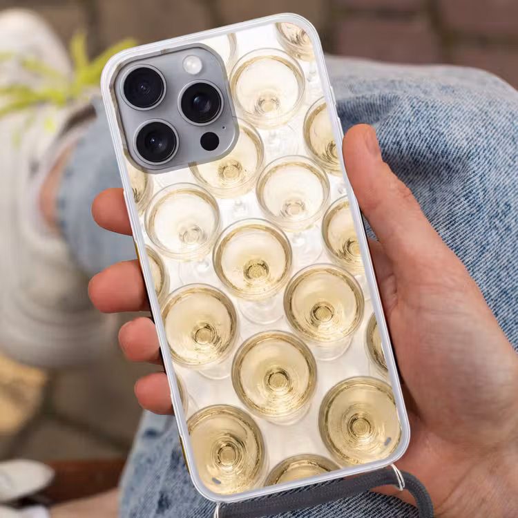 Telefoonhoesje met koord - Drank - Glazen - Feest - Goud — 2