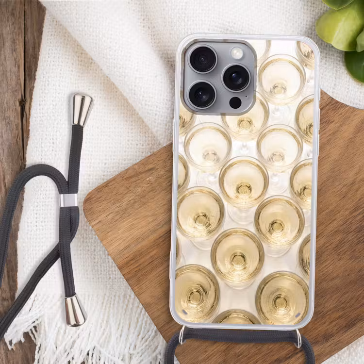 Telefoonhoesje met koord - Drank - Glazen - Feest - Goud — 3