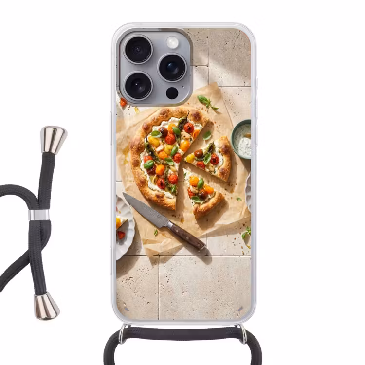 Telefoonhoesje met koord - Eten - Tomaten - Basilicum - Maaltijd - Vers — 1